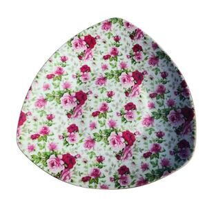 Mayfair Collection By Jay Rose Chintz Triangle Plate Trinket Tray Dish Coquette